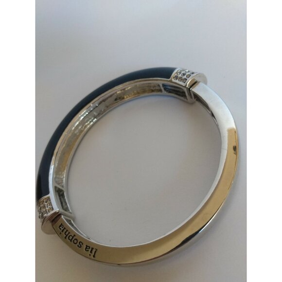 LIA SOPHIA Chromatic Silver & Black Stretch Bracelet size Medium(2 3/8" INSIDE) - Picture 5 of 5